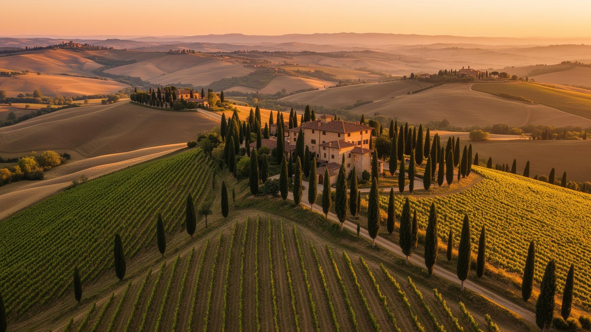 Vicolo del centro storico di Siena al tramonto