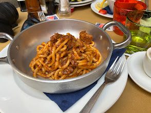 Pici al ragù di carne all'Osteria La Sosta di Violante Siena