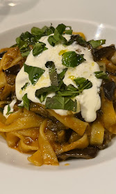 Tagliatelle con stracciatella all'Osteria La Sosta di Violante Siena
